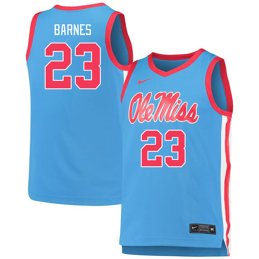 Ole Miss Rebels #23 Cameron Barnes College Basketball Jerseys Stitched Sale-Power Blue